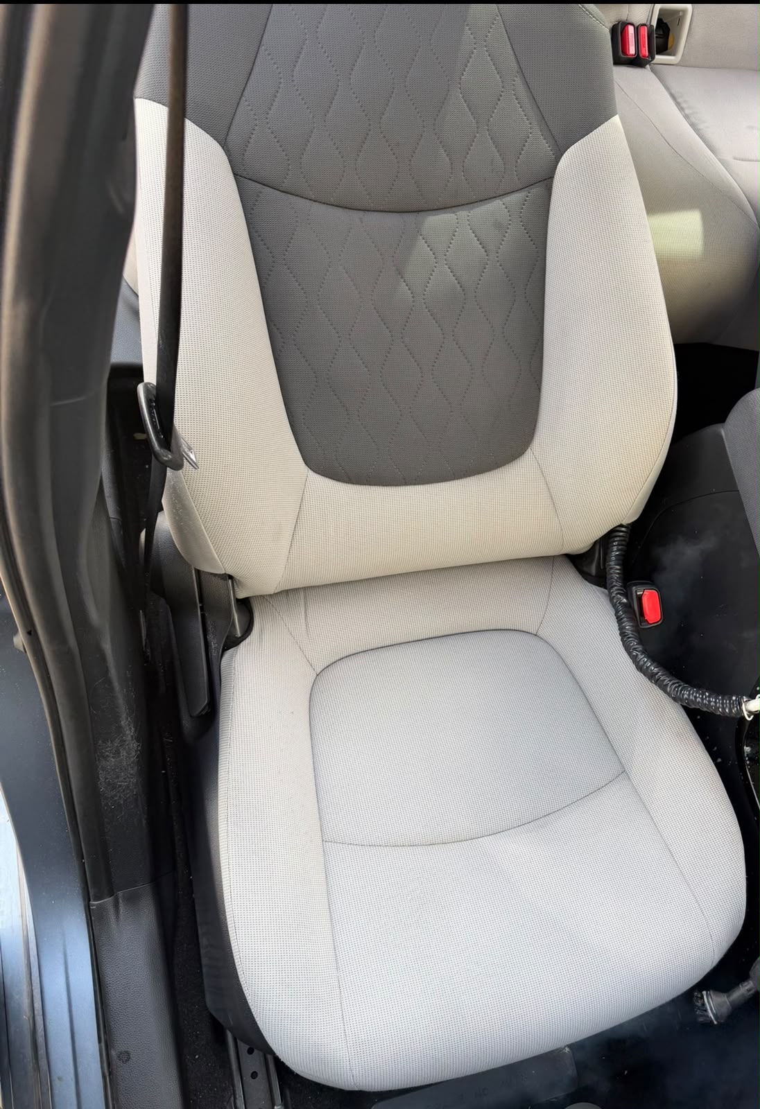 Interior seat after professional detailing